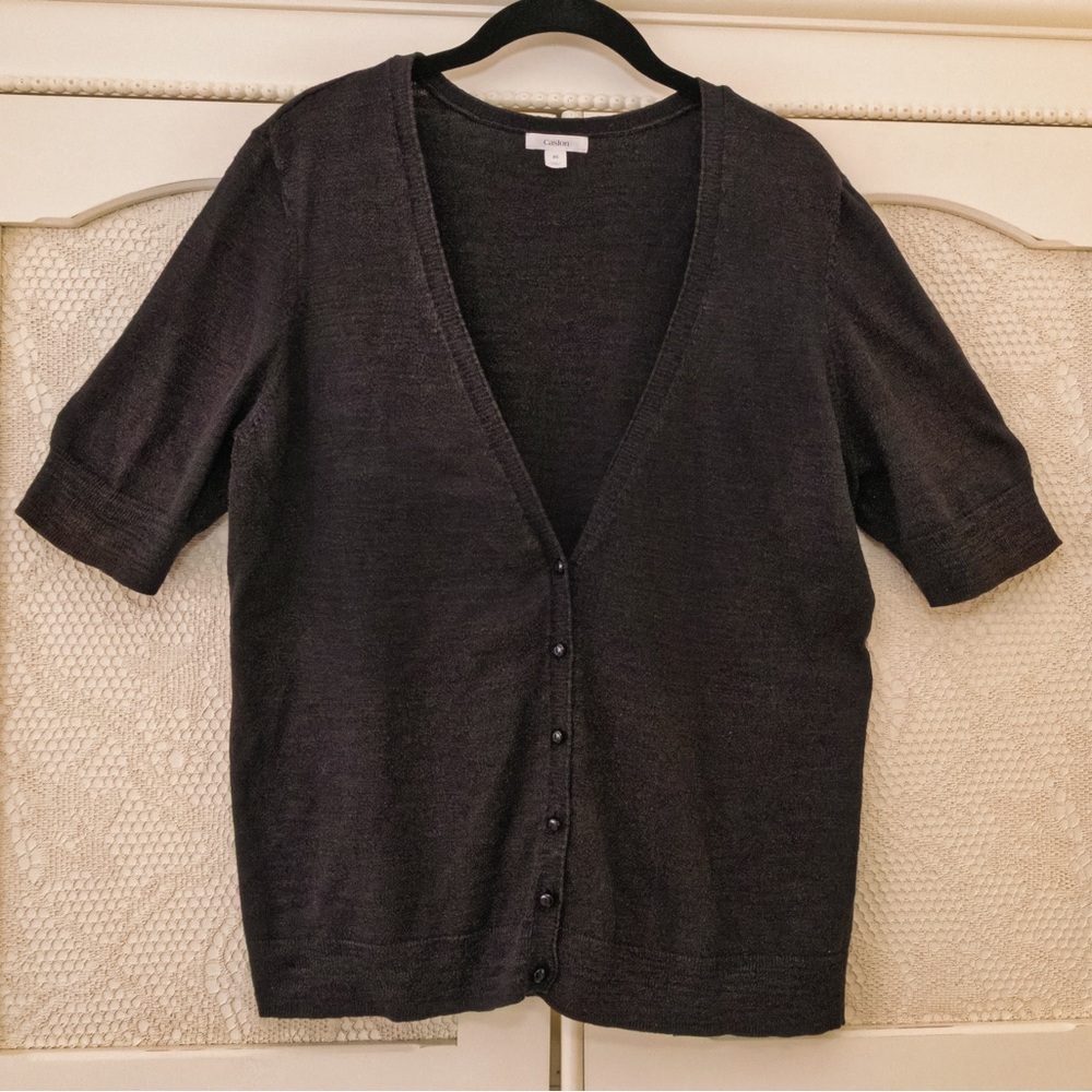 Caslon Black Short Sleeve Cardigan